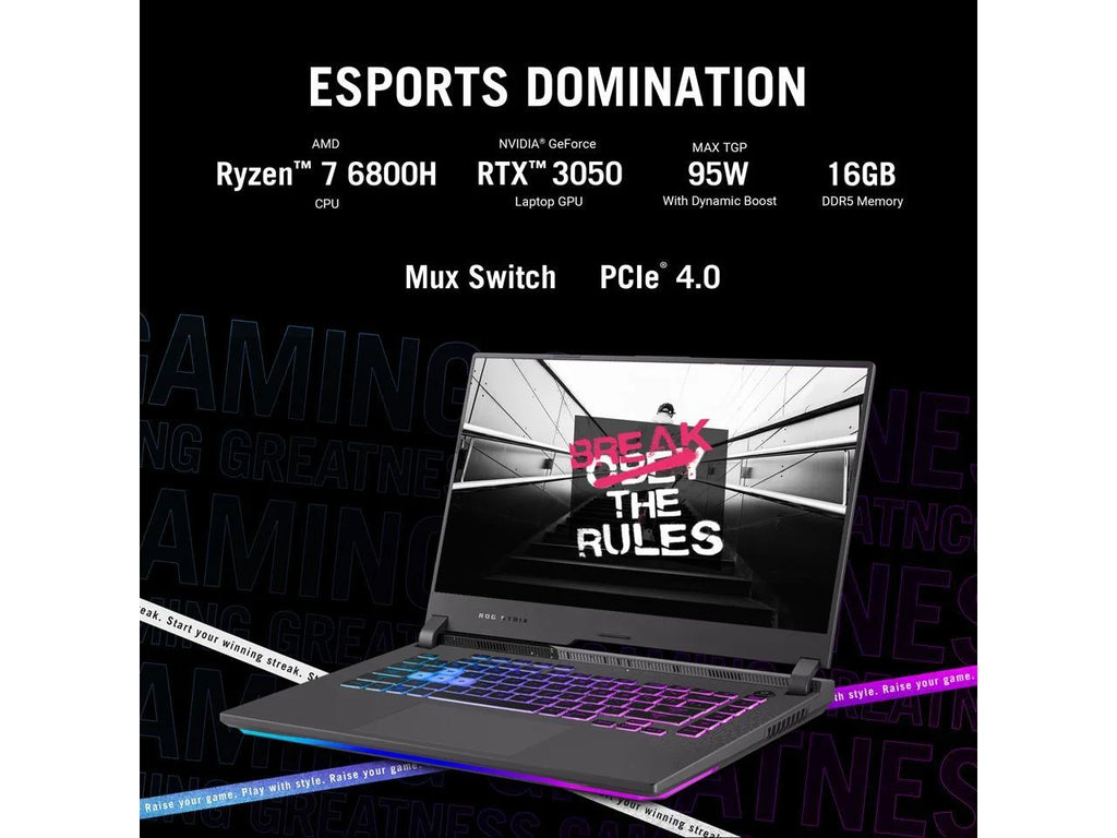 Gaming Laptop 15.6" FHD 144Hz, RTX 3050, 16GB RAM, 512GB SSD W619