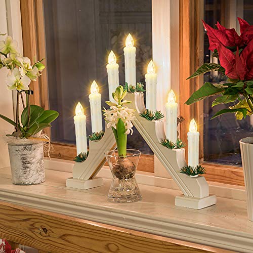 10 PCS LED Flameless Taper Candle with Remote Timer, Battery Operated Flickering Lights for Christmas Party Decoration O12722