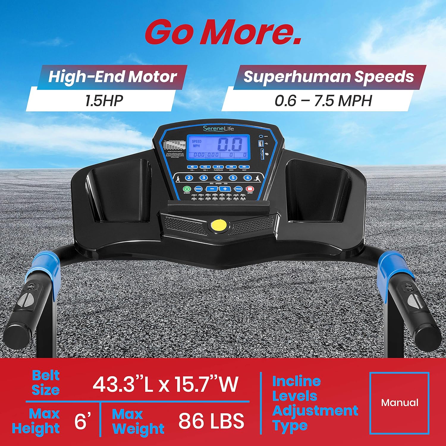 Smart Digital Incline Treadmill with Folding Electric Motor S7316