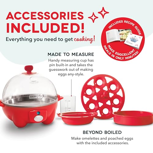 Rapid Egg Cooker for 6 Eggs, Hard Boiled, Poached, Scrambled, or Omelets, Auto Shut Off, Black G6815