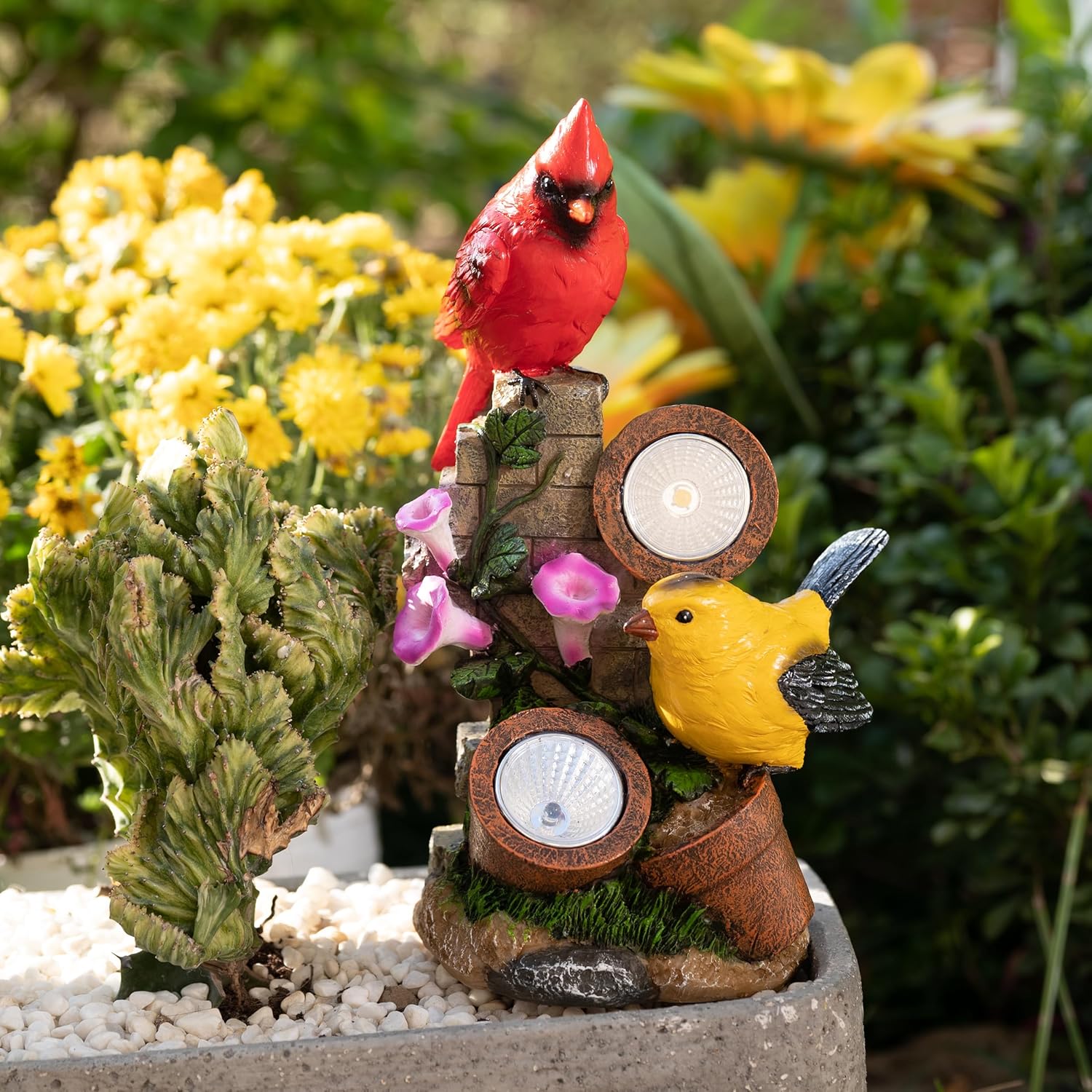 Bird Garden Decor Outdoor Statues Figurines, Set of 3 Resin Lawn Ornaments X28649