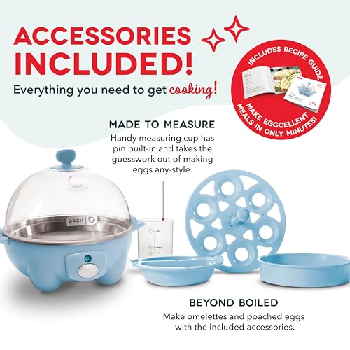 Rapid Egg Cooker for 6 Eggs, Hard Boiled, Poached, Scrambled, or Omelets, Auto Shut Off, Black G6815
