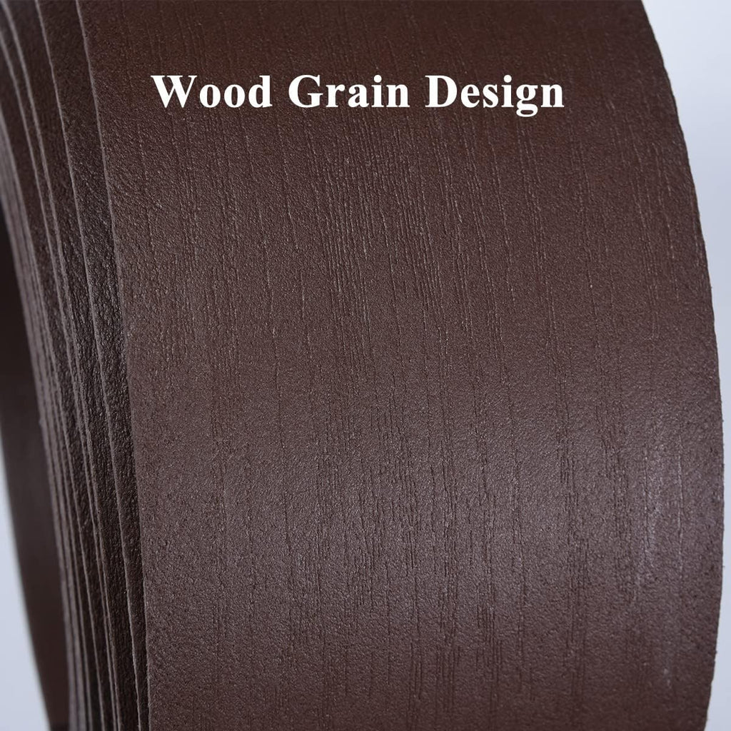 Landscape Edging Coil 40 ft, 5 in Height, with Stakes, Wood Grain, Brown V563