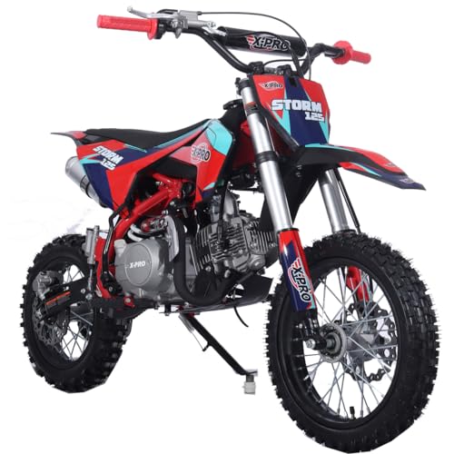 125cc Kids Dirt Bike with 4-Speed Semi-Automatic Transmission, 14"/12" Tires Q4204