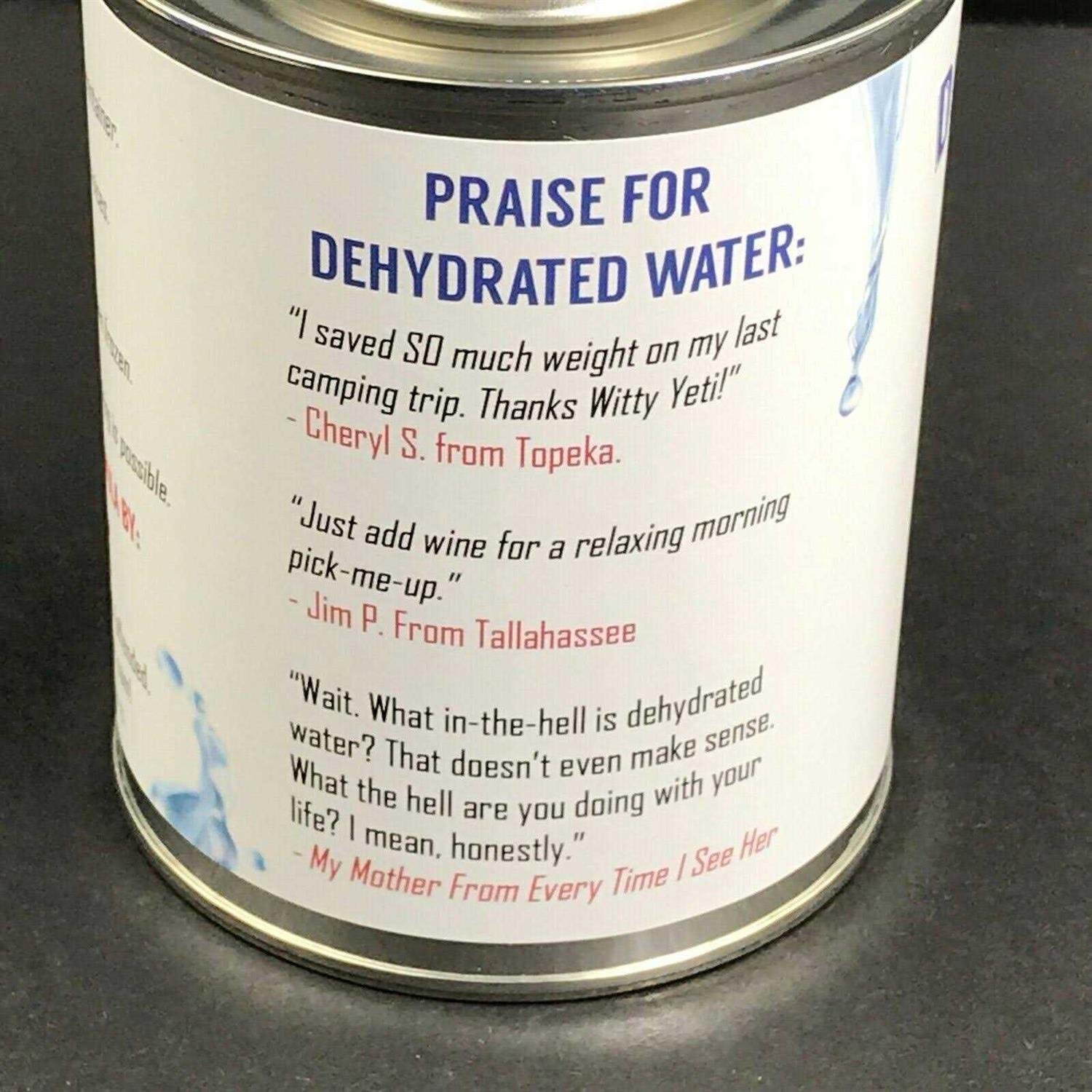 Dehydrated Water 16oz Can for Camping & Survival X377