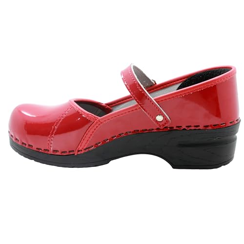 Women's Mary Jane Leather Clogs Z500