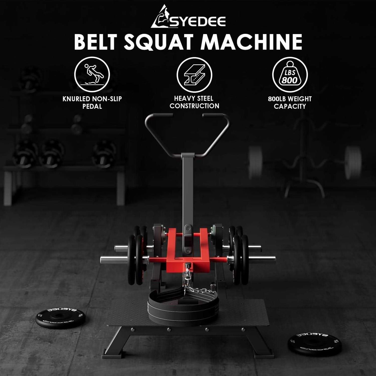 Belt Squat Machine for Strength Training with Weightlifting Belt O3350