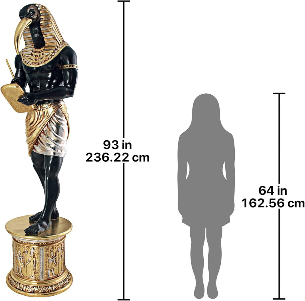 Life-Size Thoth Statue Atop Temple Column Mount A990