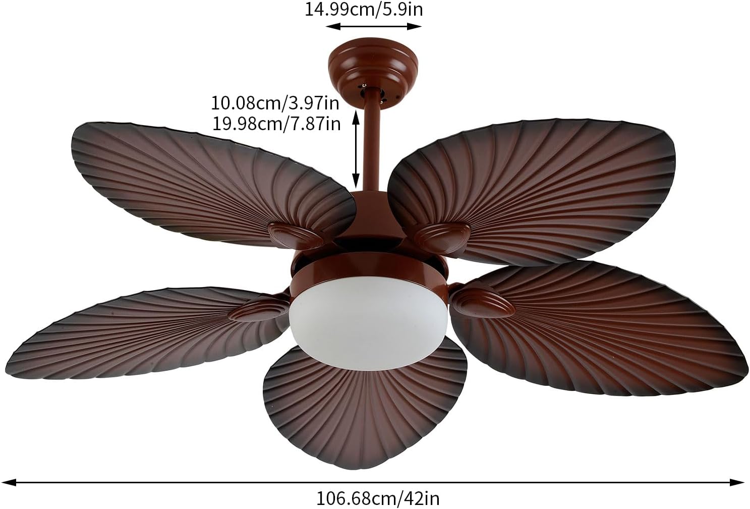 Tropical Coastal 42 Inch Ceiling Fan with LED Light and Remote Control C843