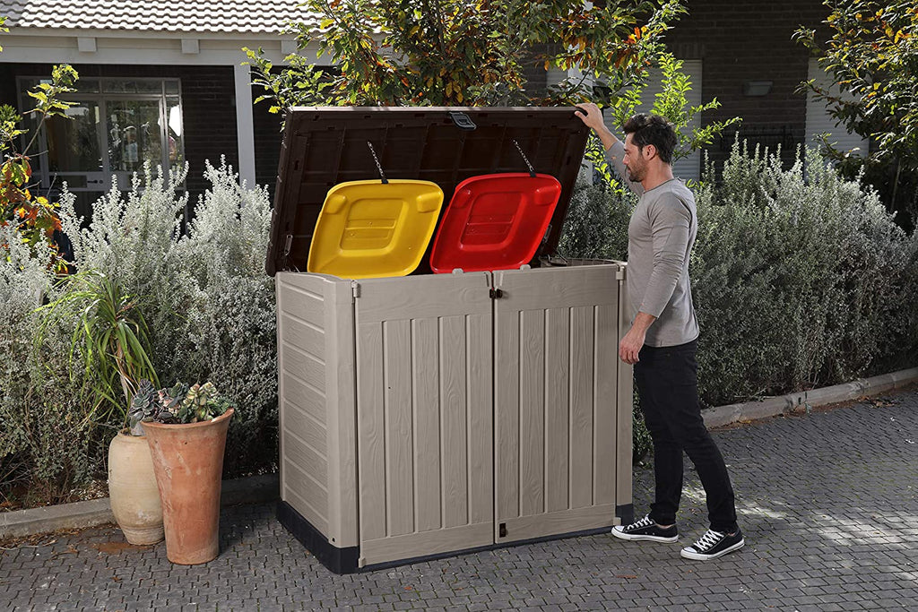 Outdoor Storage Shed, 155 x 82 x 155cm, Beige/Brown Z74010