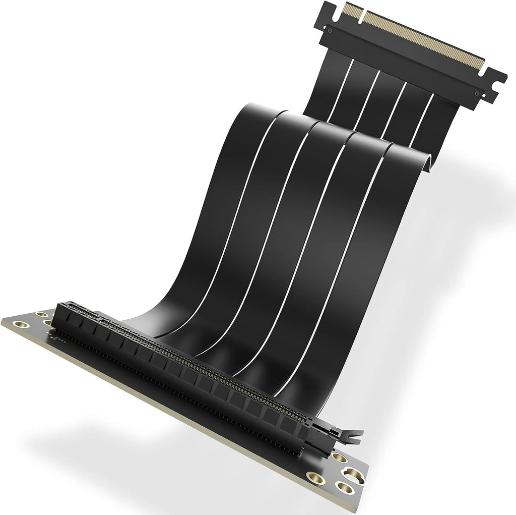 PCIE 4.0 16x Shielded Riser Cable for GPU Extension Card, Right Connector 20cm W3262