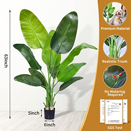 Artificial Areca Palm Tree - Faux Tropical Potted Plant for Home Office Decor W59943