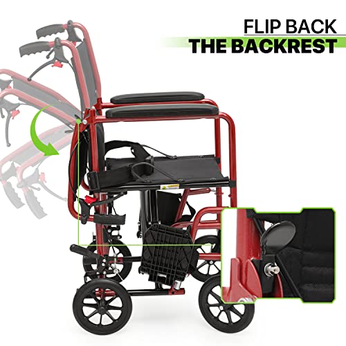 Wheelchair for Adults with Swing-Away Footrest, Foldable Lightweight, 16 Inch Seat F99219