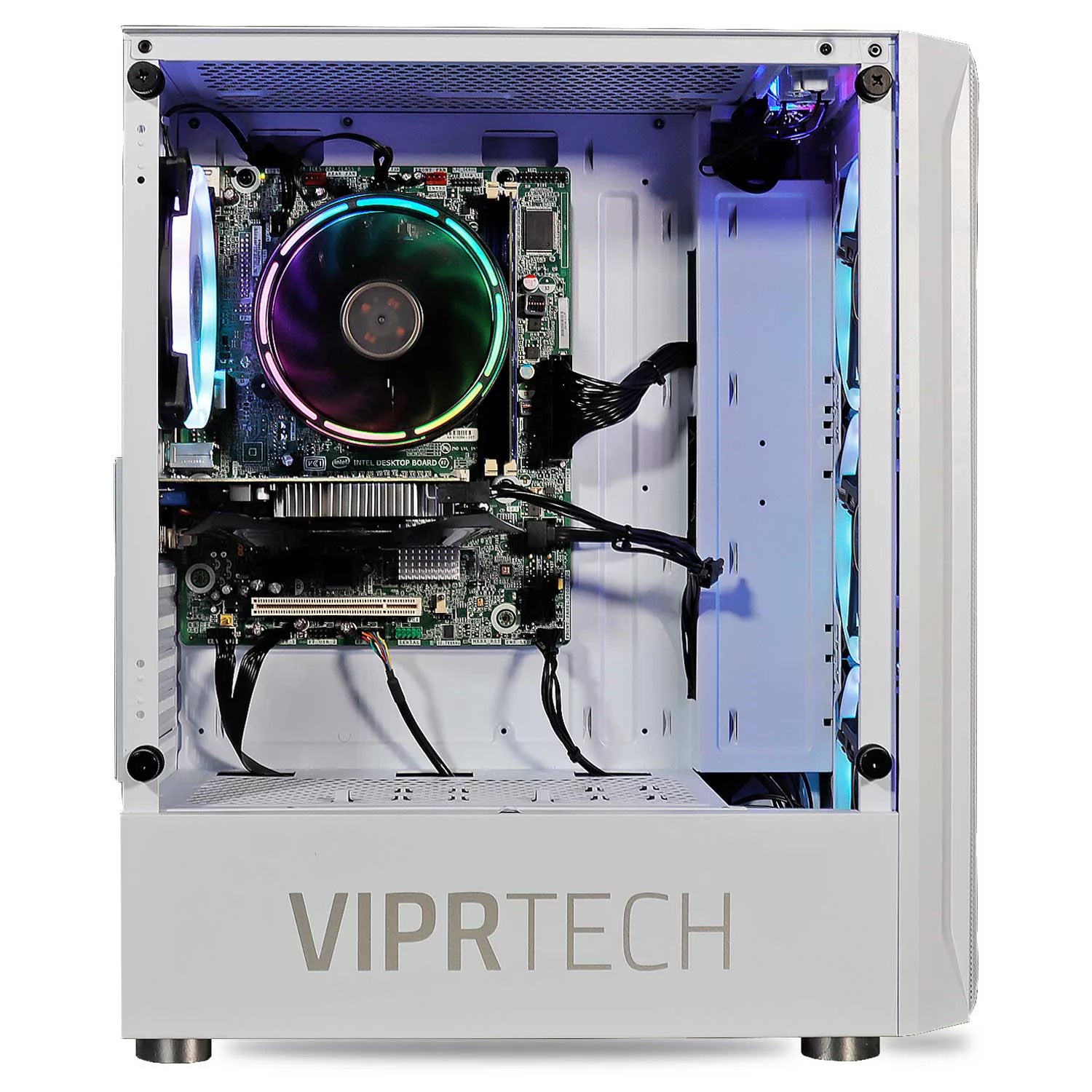 Gaming PC Desktop Computer - Intel Core i5, GTX 650, 8GB RAM, 1TB HDD, WiFi, RGB Lighting, Windows 10 Pro, White V6755