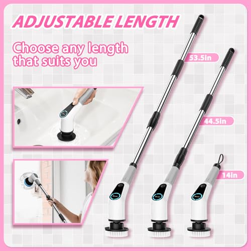Cordless Electric Spin Scrubber with 8 Replaceable Brush Heads Y772