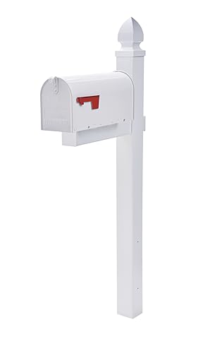 Galvanized Steel Post Mount Mailbox, Medium, Black M4668