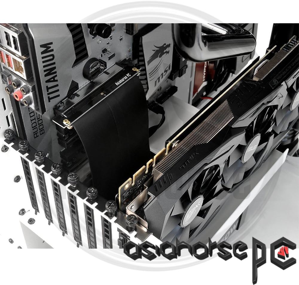 PCIE 4.0 16x Shielded Riser Cable for GPU Extension Card, Right Connector 20cm W3262