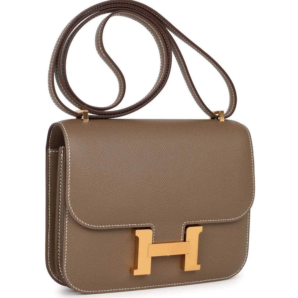 Constance 18 Etoupe Epsom Gold Hardware F14501