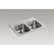 33x22 Top-Mount Double-Equal Kitchen Sink Stainless Steel Y9317