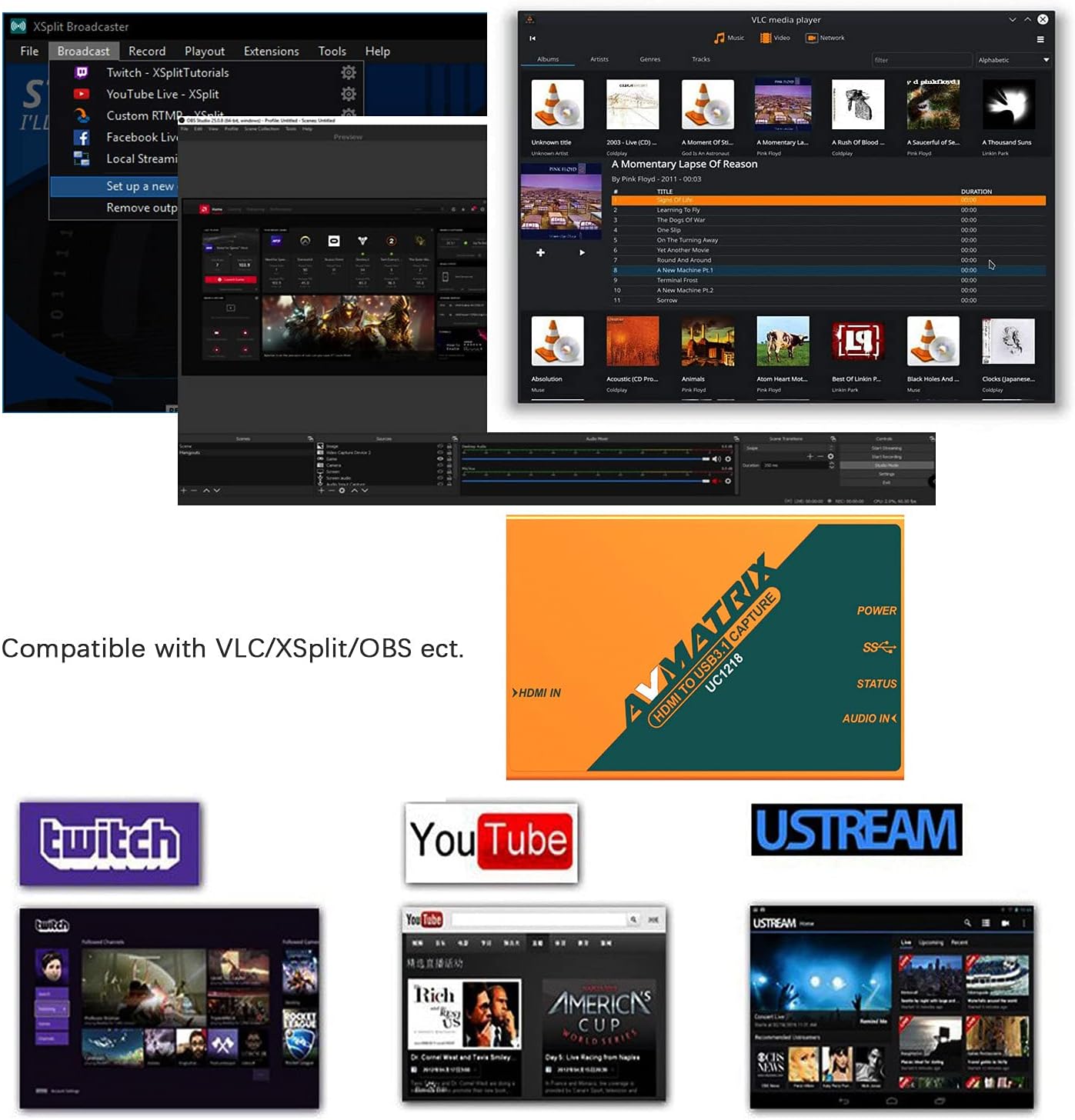 Video Capture Card HDMI to USB 3.0 4K 60fps Live Streaming I596547