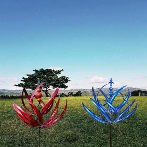 Outdoor Metal Wind Spinners for Lawn & Garden, Red Z14631