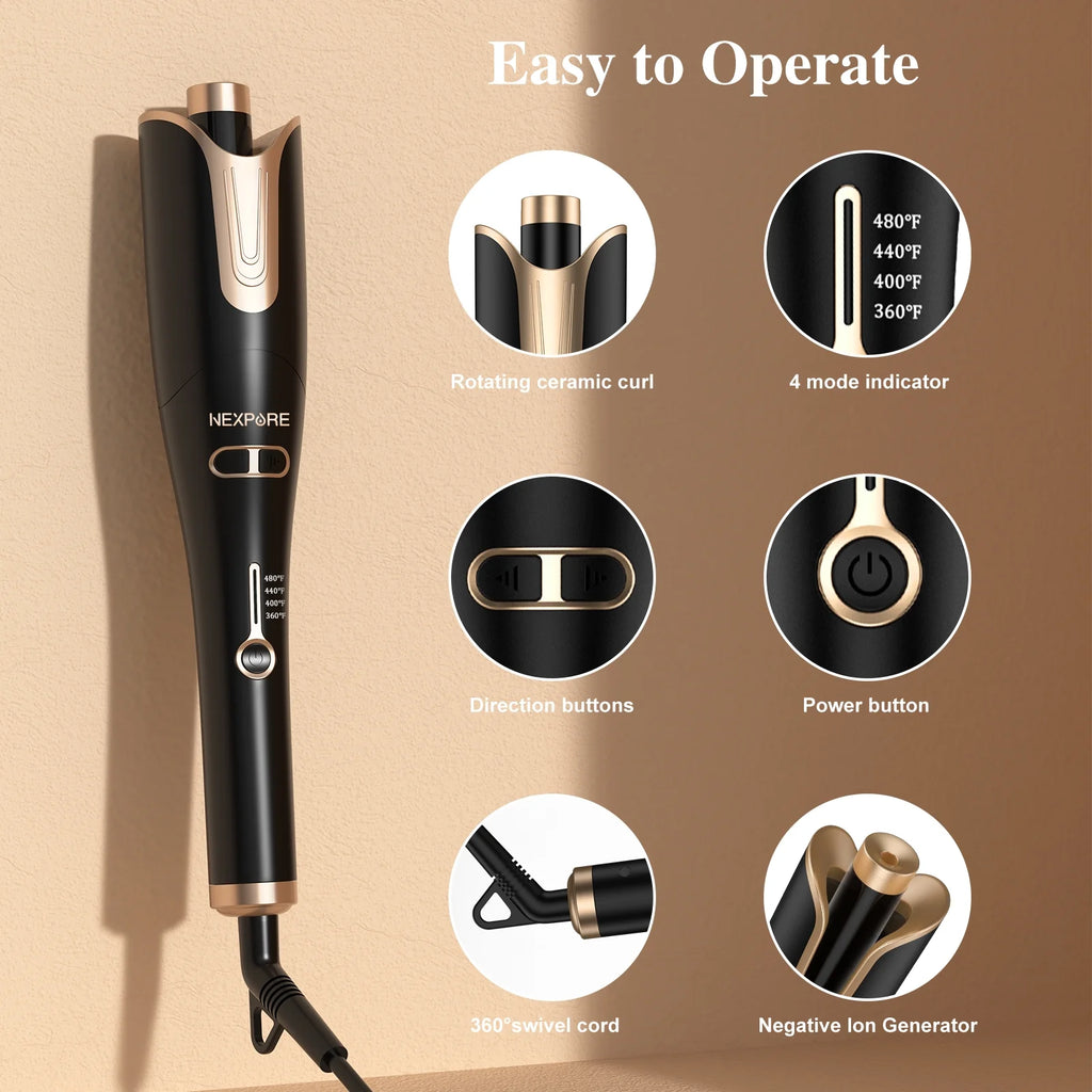 Curling Iron with 1" Rotating Barrel and 4 Temperatures Y626354