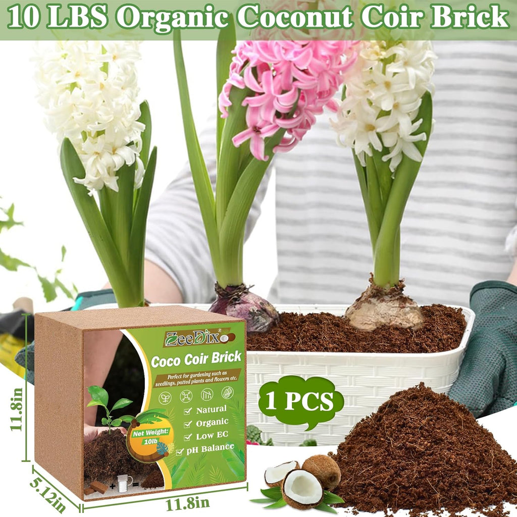 Coconut Coir Brick 10LB Organic for Plants Gardening B60515