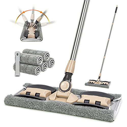Microfiber Hardwood Floor Mop with 5 Reusable Washable Pads Y129918