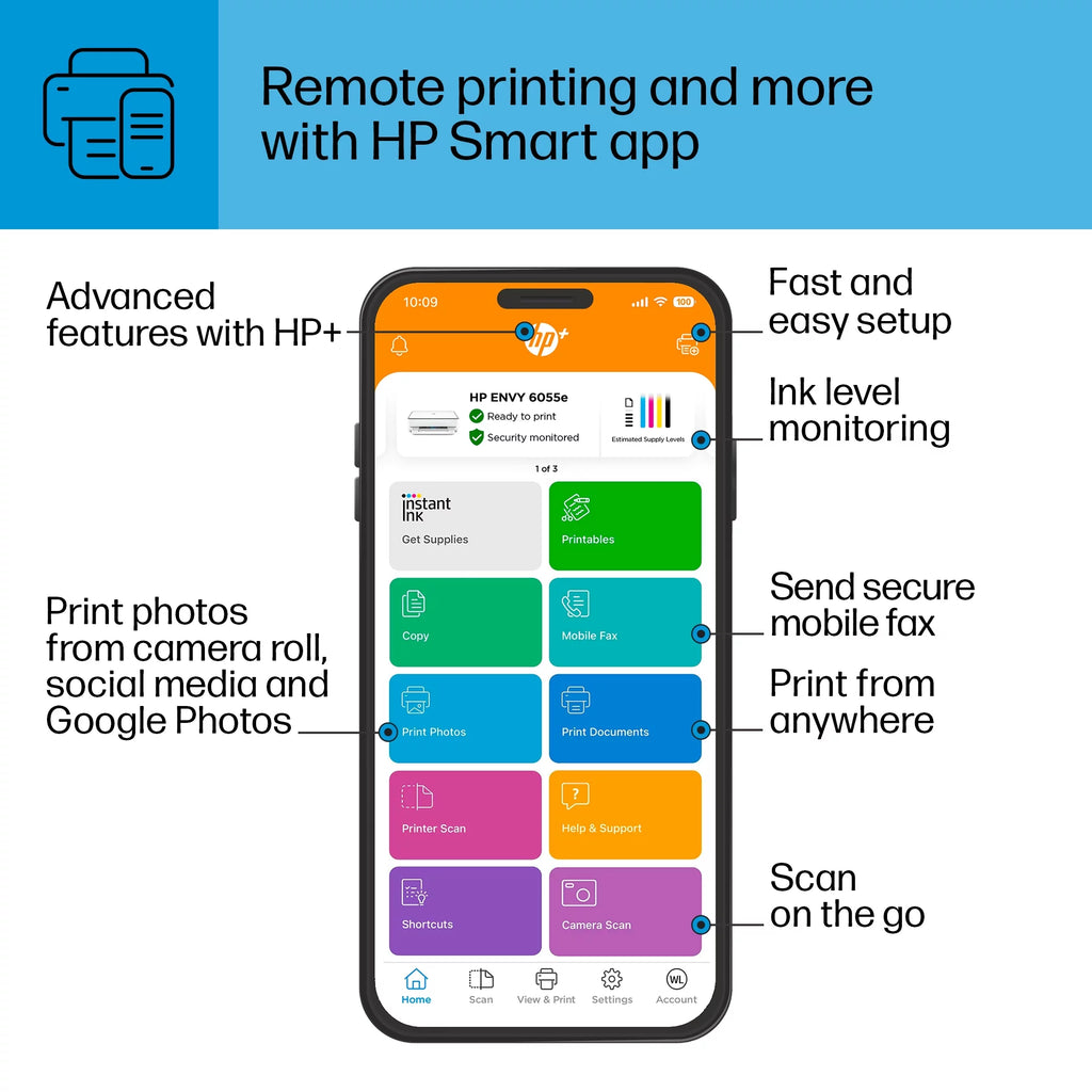 Wireless Color Inkjet Printer with Instant Ink Trial T877