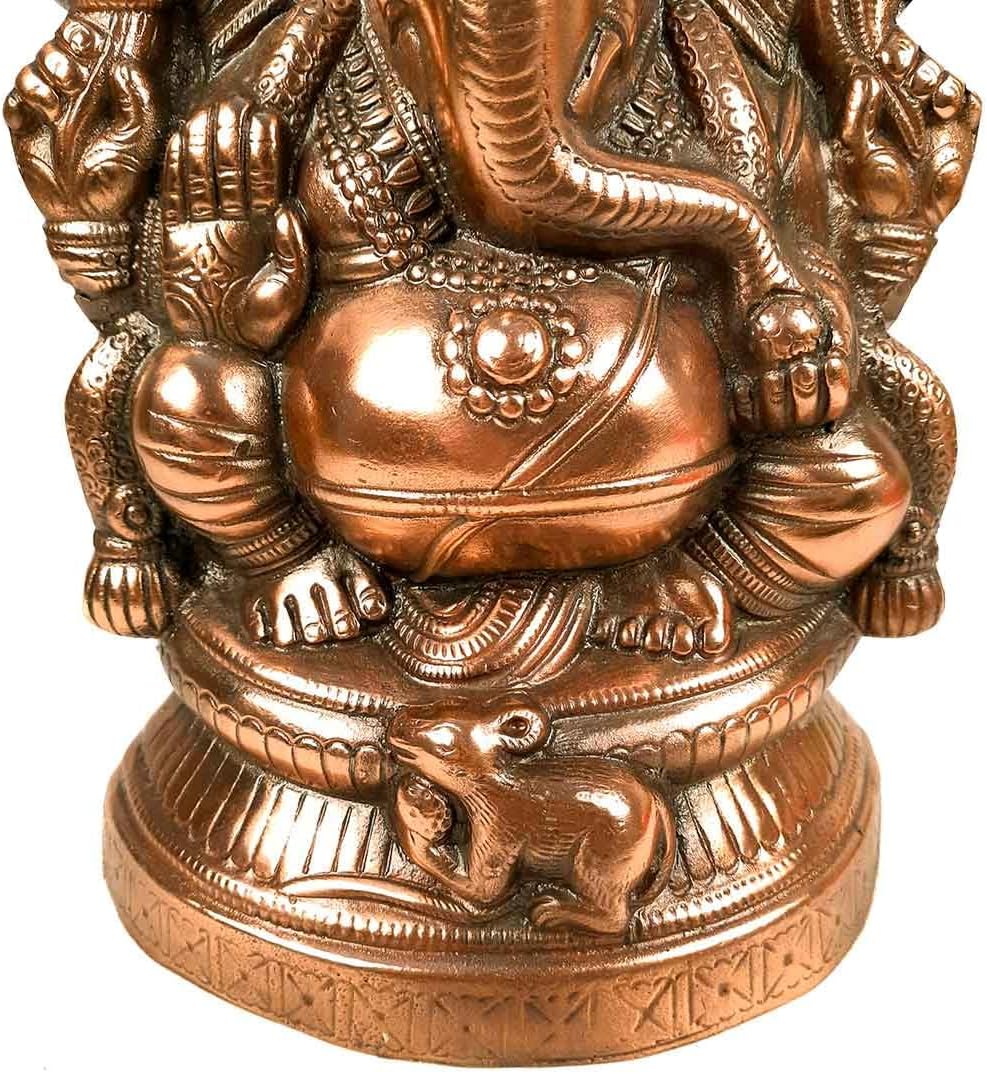 Ganesha Statue Metal Bronze Decorative Religious Idol for Home Office Decor L39955