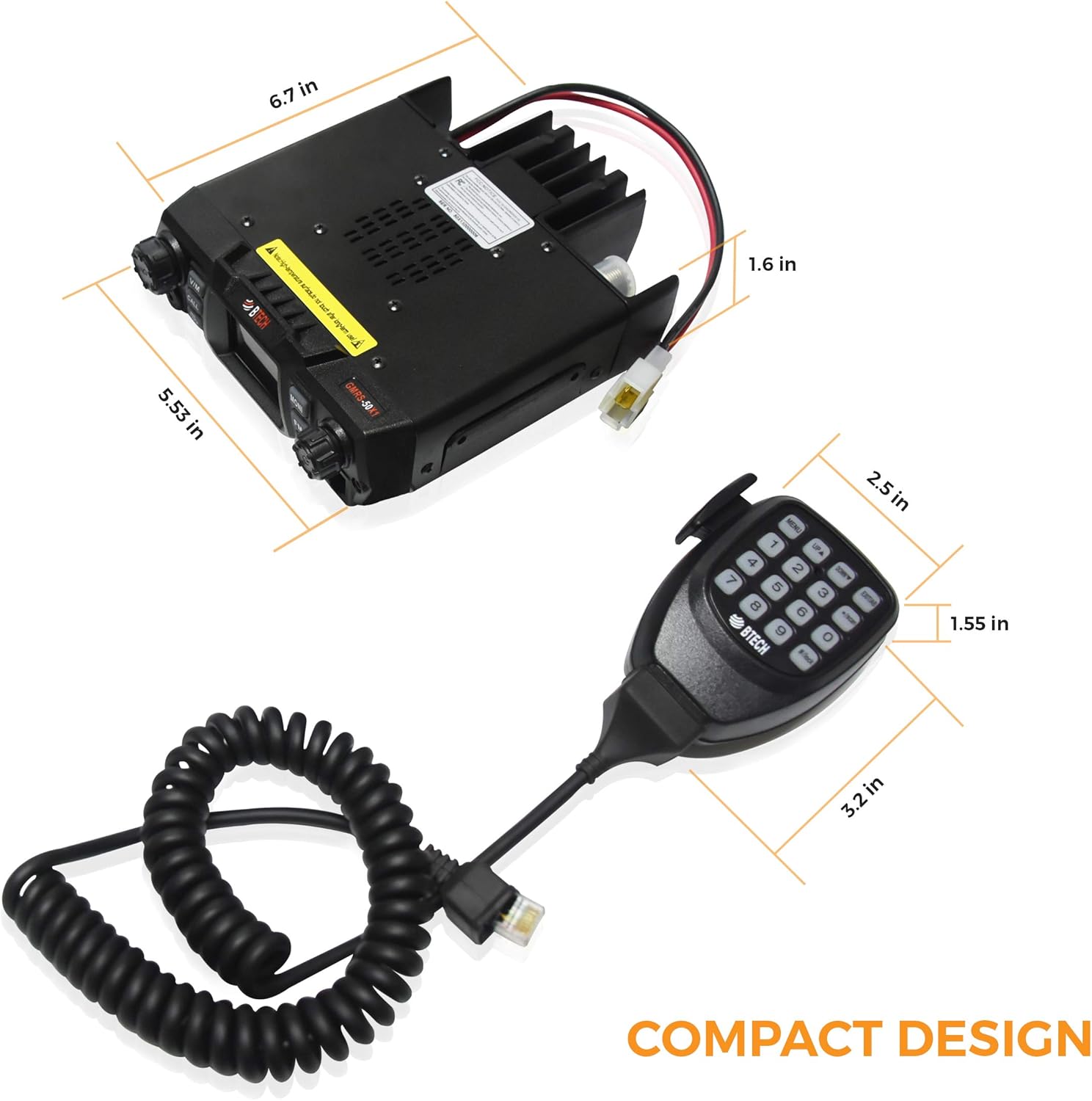 GMRS Two-Way Radio with Repeater Capability and Dual Band Scanning Receiver Q9318