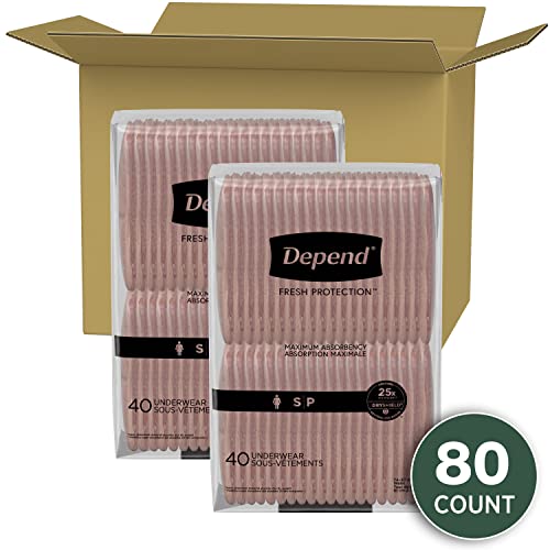 Disposable Incontinence Underwear for Women, Maximum Absorbency, Small, 80 Count K8027