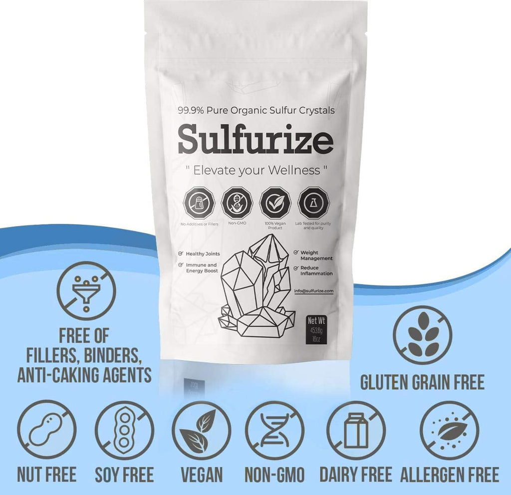 Organic Sulfur Crystals, 99.9% Pure MSM Supplement, 1 LBS J1466
