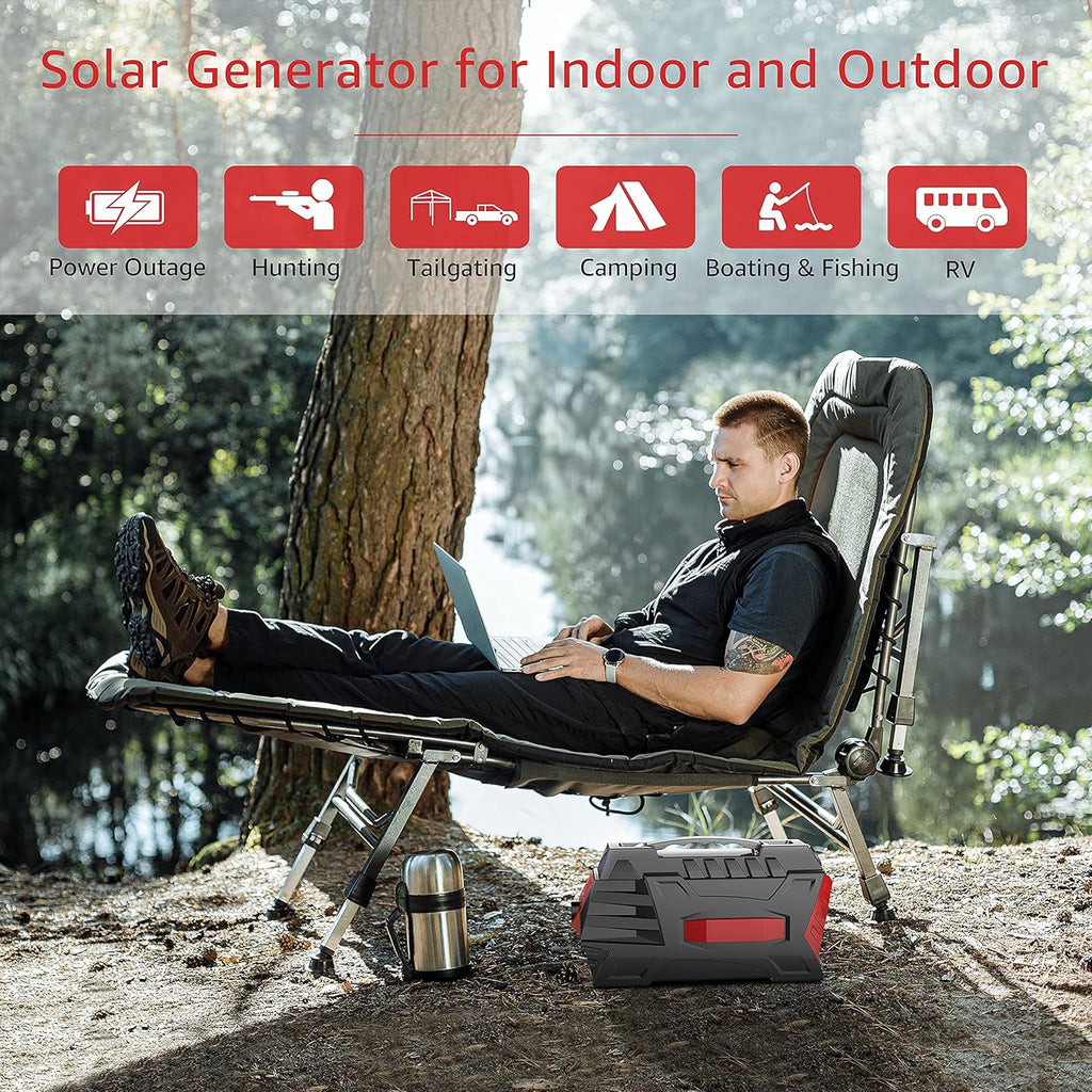 Portable Power Station 296Wh Solar Generator with 110V AC Outlet R51986