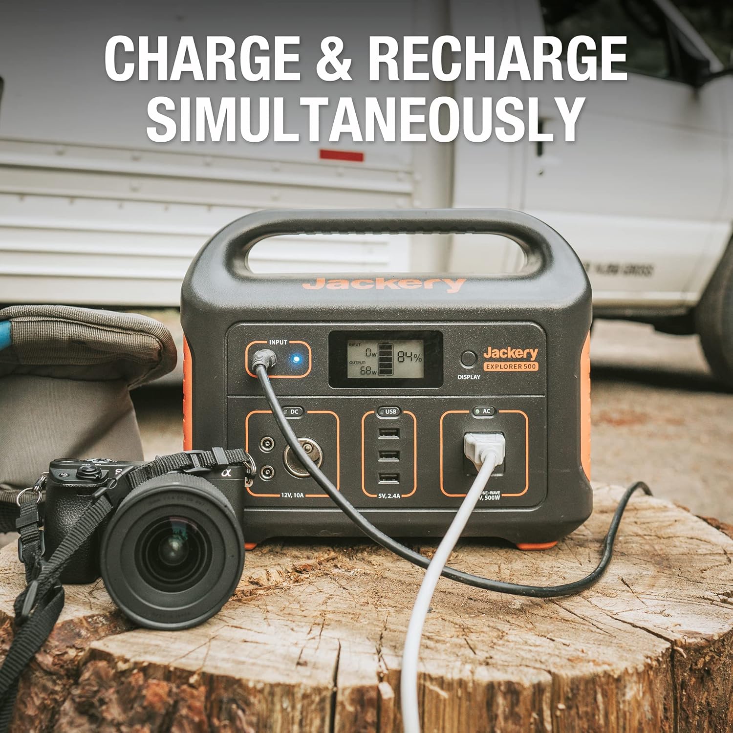 Portable Power Station 518Wh, 500W AC Outlet, Solar Generator for Camping and Road Trip Y472569