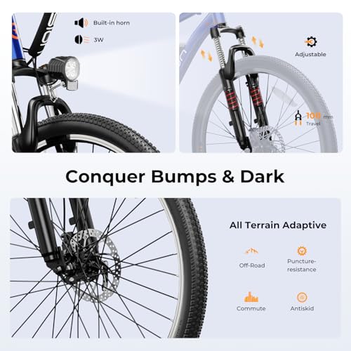Electric Bike for Adults with 500W Motor, 40 Miles Range, 7-Speed G9578