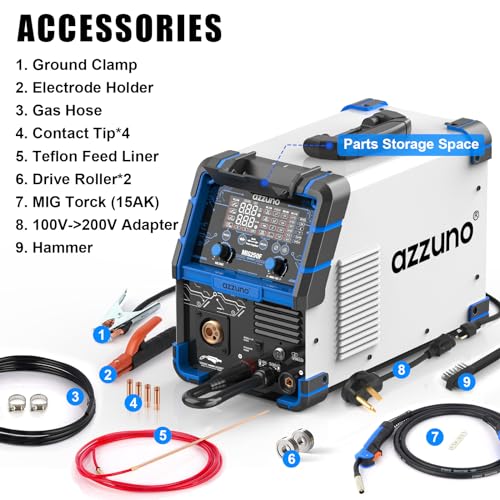 200A MIG Welder, 110V/220V Dual Voltage, 4 in 1 MIG/TIG/Stick Welder S180620