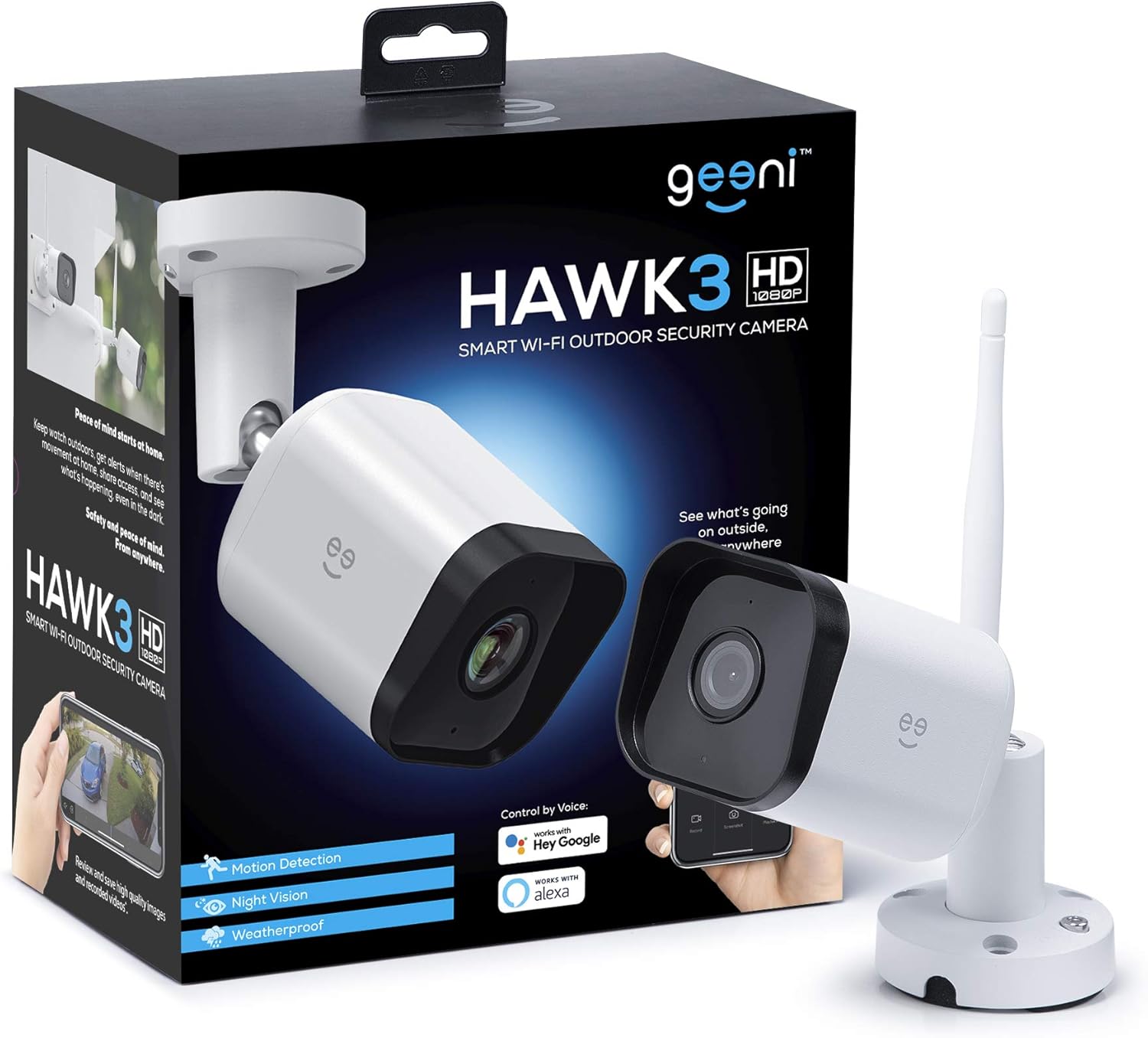 Outdoor Security Camera 2 Pack, 1080p WiFi IP66 Weatherproof with Night Vision and Motion Detection G79650