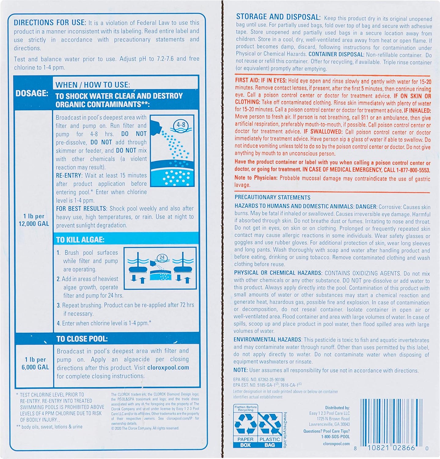 Pool Shock XtraBlue 6-Pack, 1-lb Bags T660