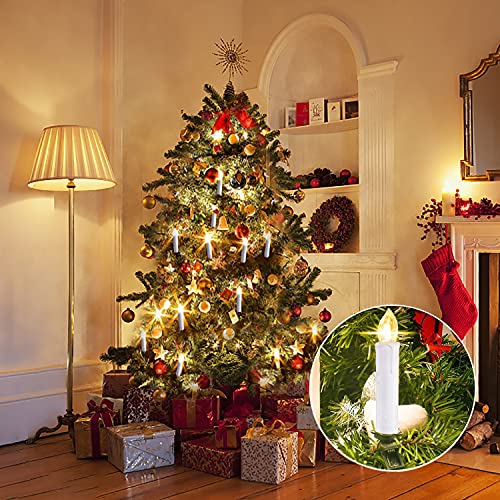 Battery Operated Taper Candle Lights with Remote, Timer, Warm White Flickering A5699