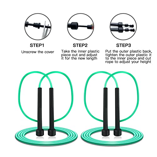 10 Pack PVC Jump Rope for Cardio Fitness, Adjustable Skipping Rope for Women Men Kids, 9 Feet T49911