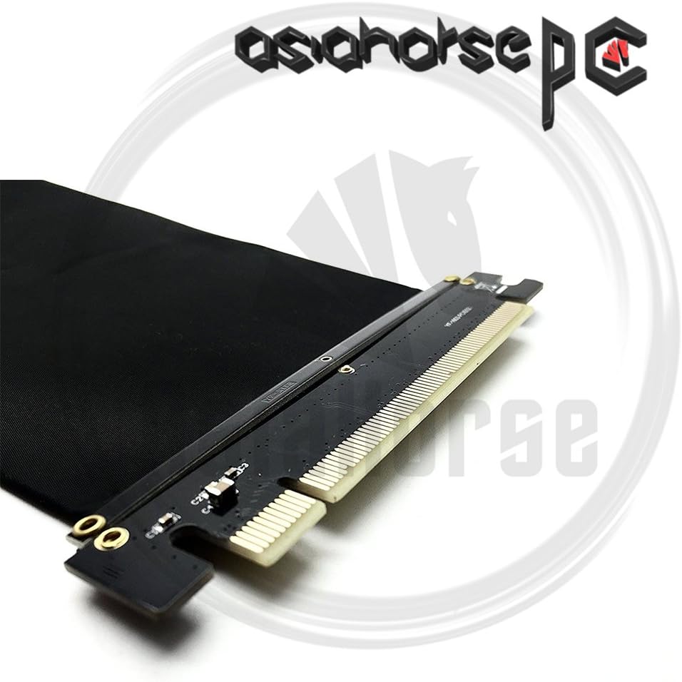 PCIE 4.0 16x Shielded Riser Cable for GPU Extension Card, Right Connector 20cm W3262