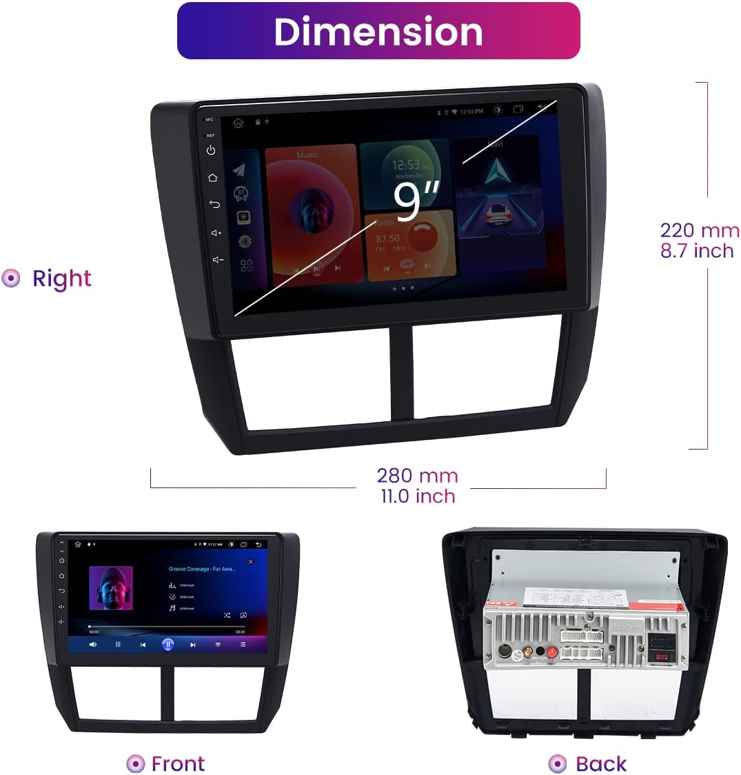 Car Stereo Bluetooth Radio with Carplay Android Auto Touch Screen Z540278