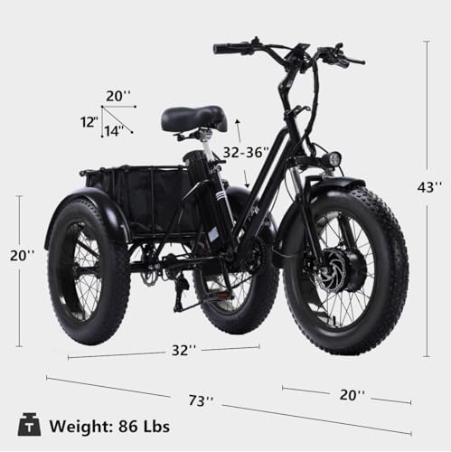 Adult Electric Tricycle 3 Wheel Bike Q8526