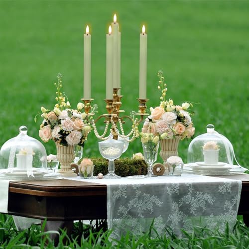 Drip Wax Flameless Taper Candles with Remote, Battery Operated LED, Set of 6 N9353