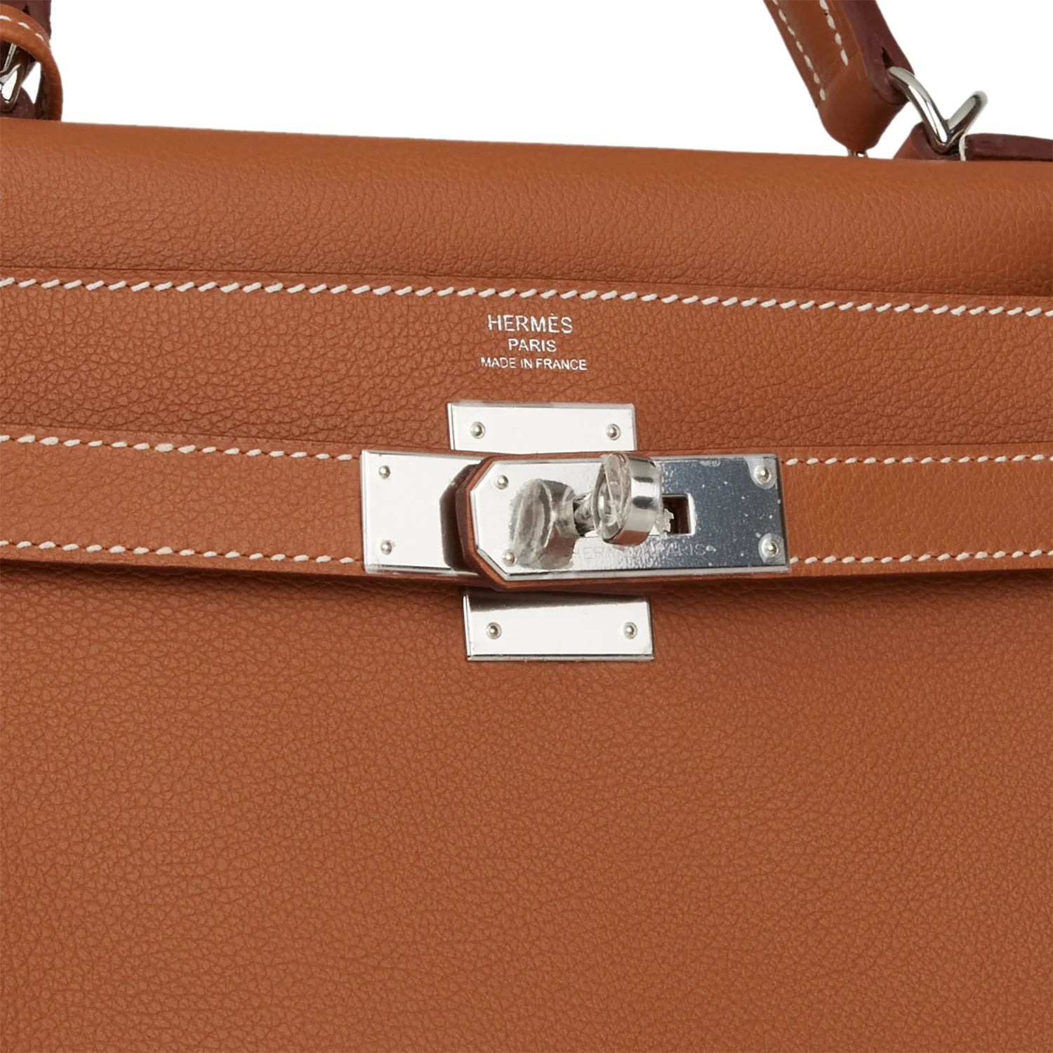 Kelly Retourne 28 Gold Evercolor Leather Handbag E1676