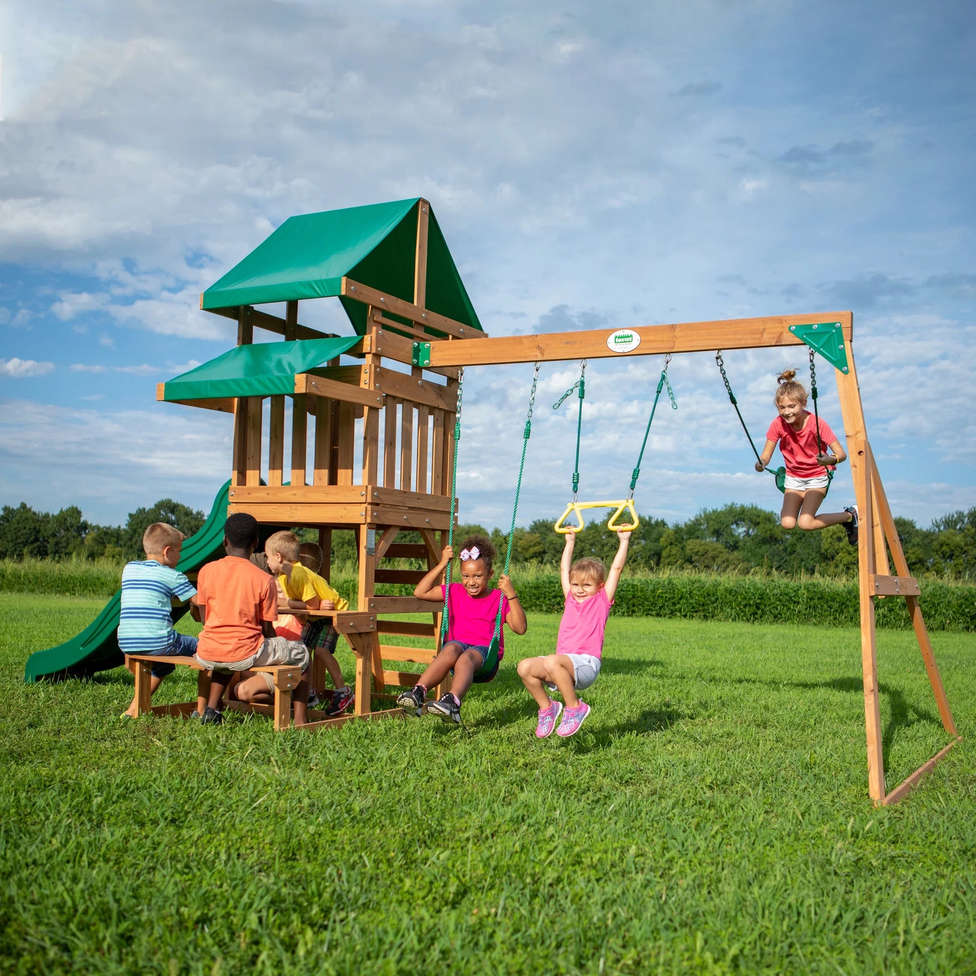 All Cedar Wood Playset Swing Set Y7677
