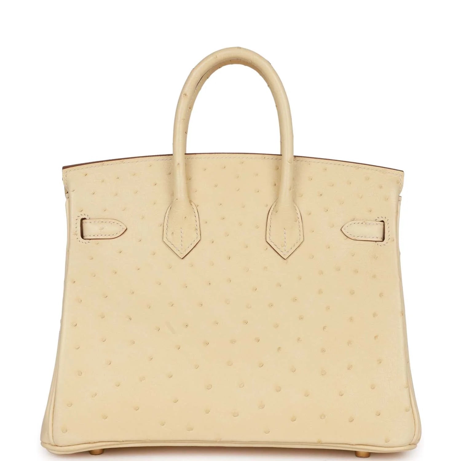 Ostrich Leather Handbag with Gold Hardware W129433