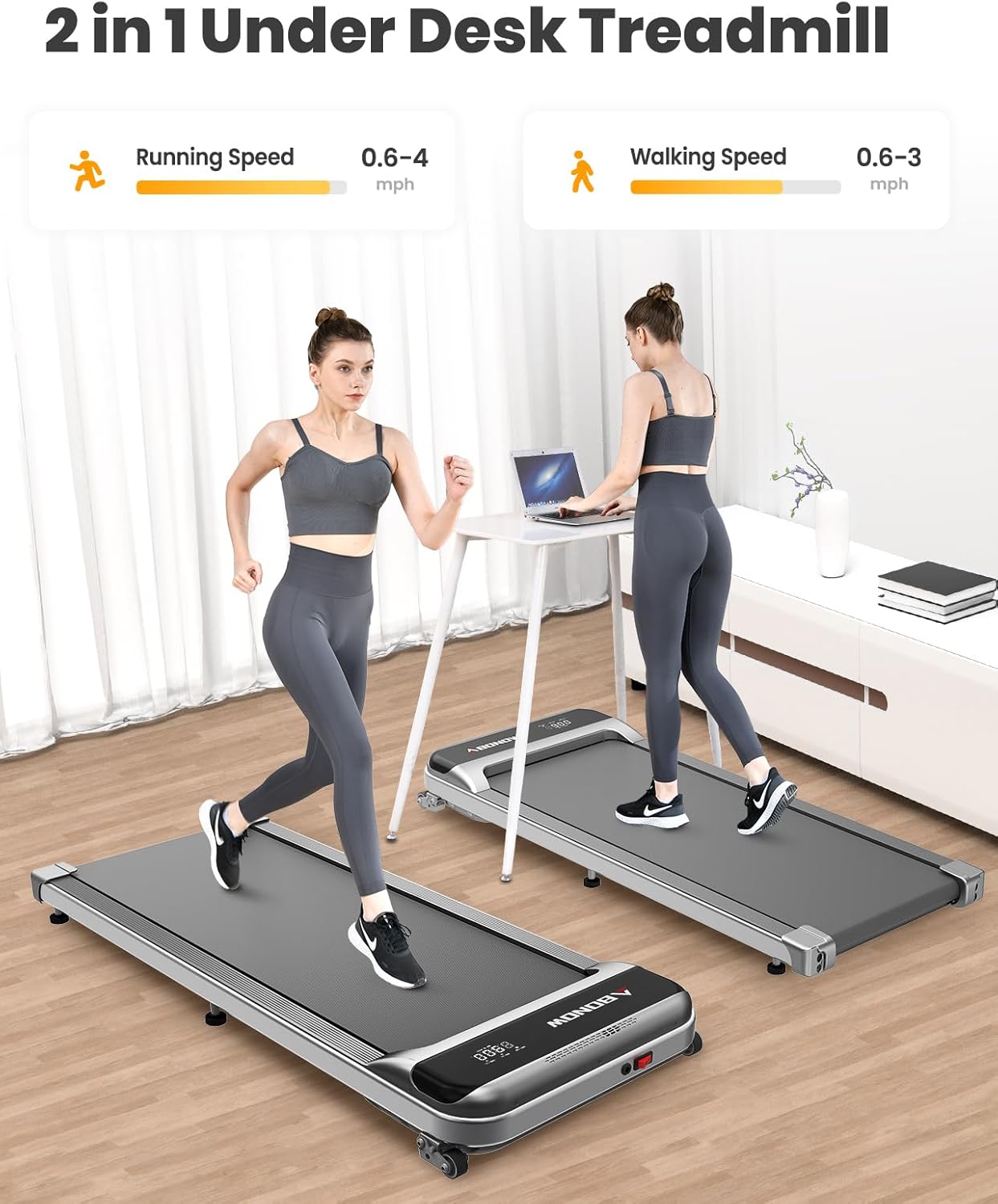 Under Desk Treadmill with Remote Control for Home Office Z133310