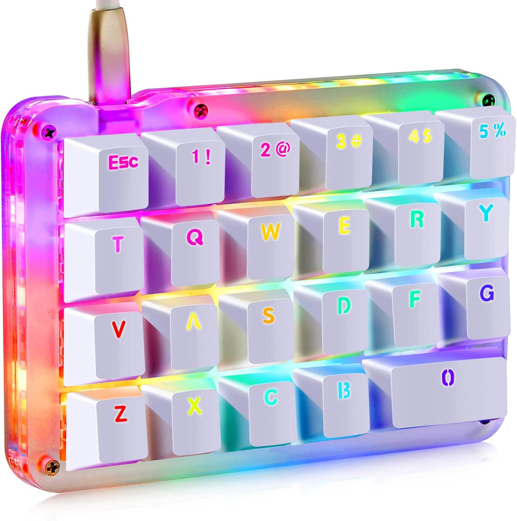 One-Handed Macro Mechanical Keyboard, RGB Backlit, 23 Programmable Keys W265426